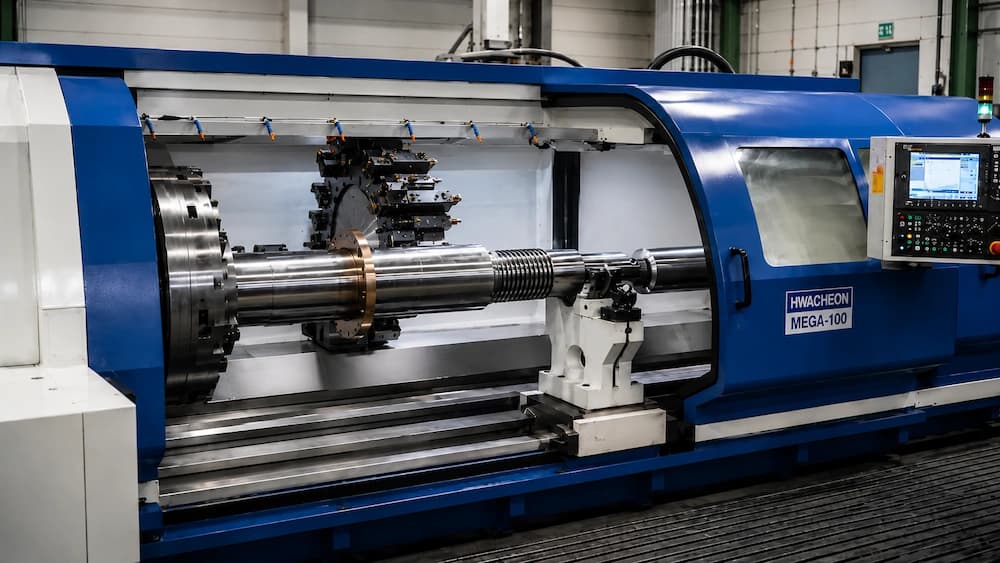 CNC-Drehmaschine in der Fertigungshalle von Oltrop Zerspanungstechnik